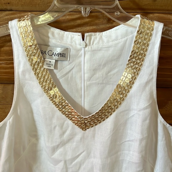 Sara Campbell White Linen Dress - Picture 1 of 10